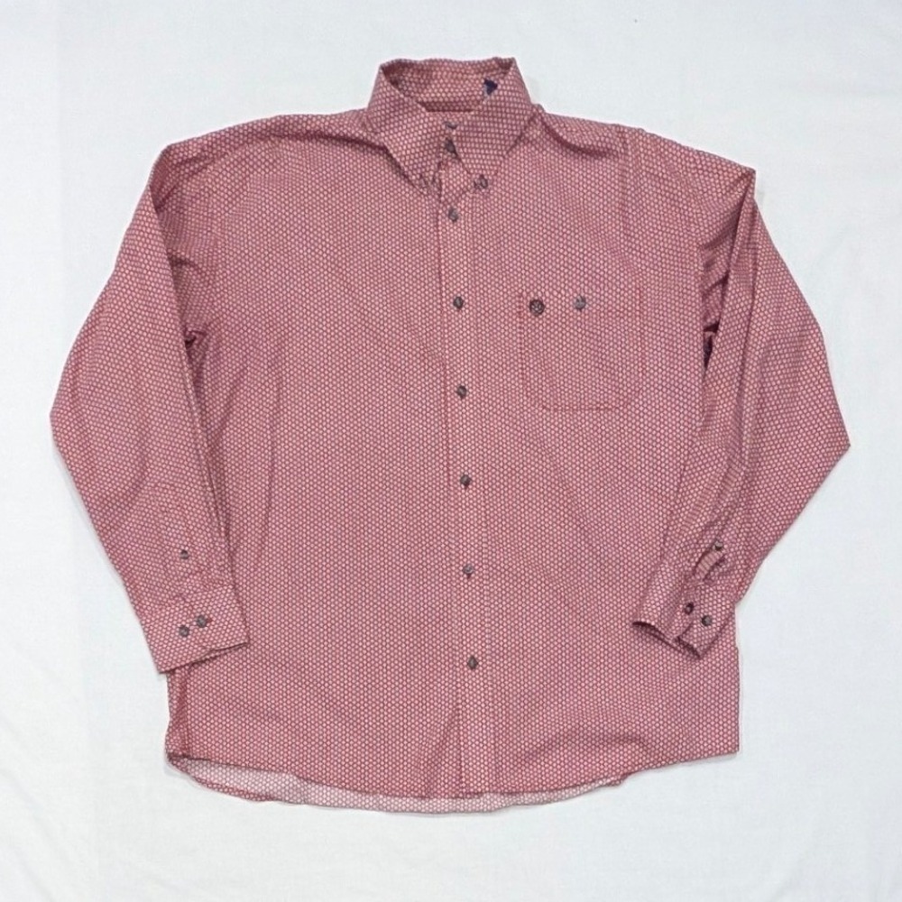 Wrangler George Strait Mens XL Red Geometric Button Down Shirt MGSX814